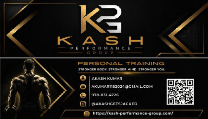 KASH Performance Group business card artwork in black, gold and silver