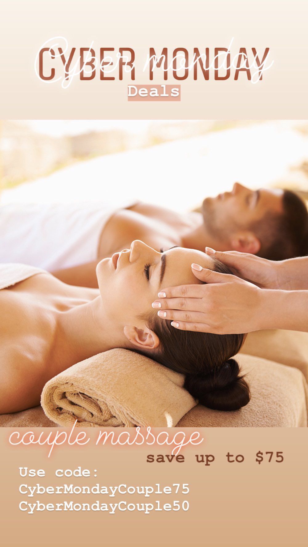 Sway Spa Cyber Monday couples massage promotional story