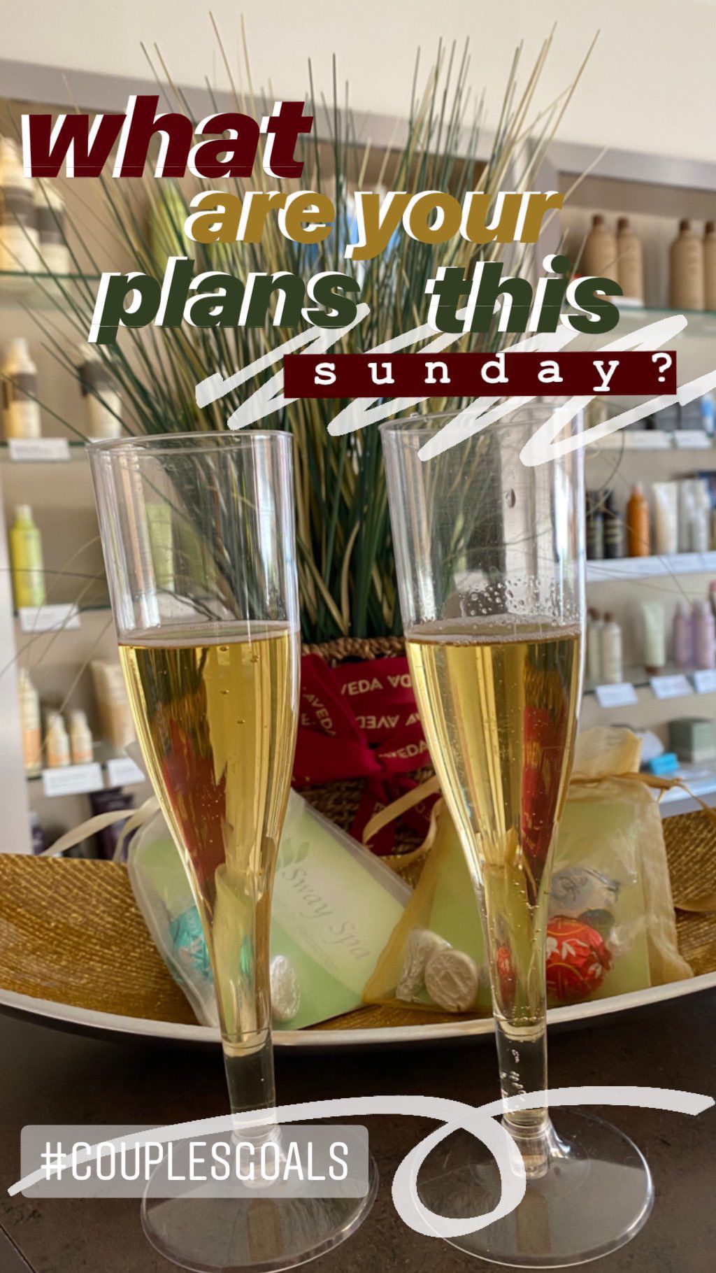 Sway Spa organic social story asking followers about their Sunday plans